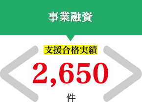 事業融資　支援合格実績　2650件